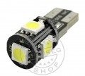 TruckerShop LED IZZÓ 12V T10 5SMD LED FEHÉR CANBUS