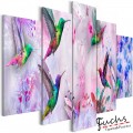 ArtGeist sp. z o o. Kép - Colourful Hummingbirds (5 Parts) Wide Violet
