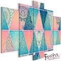 ArtGeist sp. z o o. Kép - Oriental Triangles (5 Parts) Wide
