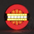 TruckerShop FULL LED hátsó lámpa kerek 12/24V DINAMIKUS irányjelzővel