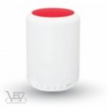 V-TAC melegfehér-3000K + RGB Rádió Bluetooth USB fehér-piros házú asztali LED rádiós lámpa hangszóróval