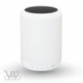 V-TAC melegfehér-3000K + RGB Rádió Bluetooth USB fehér-fekete házú asztali LED rádiós lámpa hangszóróval