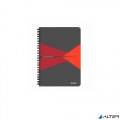 LEITZ Spirálfüzet Office A/4 PP borítóval 90 lapos kockás piros