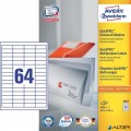 AVERY Etikett 3667 48,5x16,9mm univerzális 6400 címke/doboz 100 ív/doboz