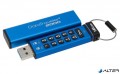 Kingston Pendrive, 16GB, USB 3.0, Keypad, &quot;DT2000&quot;, kék