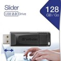 Verbatim Pendrive, 128GB, USB 2.0, &quot;Slider&quot;, fekete