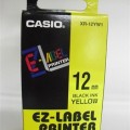 CASIO Feliratozógép szalag, 12 mm x 8 m, , sárga-fekete