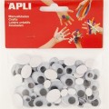 APLI Öntapadó mozgó szem, ovális, &quot;Creative&quot;, fekete-fehér