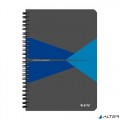 LEITZ Spirálfüzet Office A/5 karton borítóval 90 lapos vonalas kék