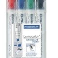 STAEDTLER Táblamarker készlet, 2-5 mm, vágott, &quot;Lumocolor 351 B&quot;, 4 különböző szín