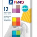 FIMO Gyurma, készlet, 12x25 g, égethető, &quot;Soft Brillant&quot;, 12 különböző szín