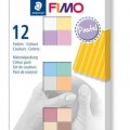 FIMO Gyurma, készlet, 12x25 g, égethető, &quot;Soft Pastel&quot; 12 különböző szín
