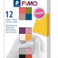 FIMO Gyurma, készlet, 12x25 g, égethető, &quot;Soft Fashion&quot;, 12 különböző szín
