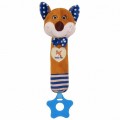 Baby Mix Sípolós plüss játék rágókával róka kék