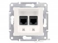 SCHNEIDER Schnedier Electric Sedna 2xRJ45CAT5EUTP süllyesztett informatikai csatlakozó, krém (SDN4400121)