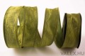 Valex Decor Taft szalag drótos szegéllyel 4cm x 9.1m - Sötét olivazöld