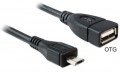 Delock kábel USB micro-B male to USB 2.0-A female OTG, 50cm (83183)