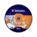 Verbatim DVD-R 4.7GB 16x Írható DVD lemez nyomtatható (25db) (43538)