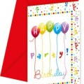 Happy Birthday party meghívó ünnepi 6 db-os