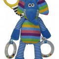 LORELLI Toys Csörgő-rágóka - Kék csíkos elefánt