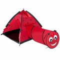 PLAYTO Gyermek sátor Katica alagúttal piros