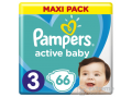 PAMPERS Active Baby Maxi Pack pelenka, 3-as méret, 66 db