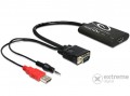 Delock VGA-HDMI adapter, VGA (M) + Audio Jack 3,5mm + Power USB -> HDMI (F)