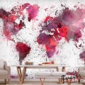 ArtGeist sp. z o o. Fotótapéta - World Map: Red Watercolors