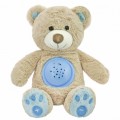 Baby Mix Plüss szundibarát maci projektorral kék
