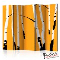 Paraván - Birches on the orange background [Room Dividers]