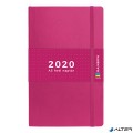 TOPTIMER Határidőnapló Rainbow T018 A/5 heti fehér lapos pontozott belíves rózsaszín 2020.