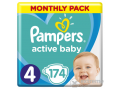 PAMPERS Active Baby pelenka Monthly Box, 4-es méret, 174 db