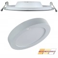 Beghelli 71060 X-SIX LED 20W 3000/4000/6500K vált.színhőm., süllyeszthető és felületre szerelhető 225mm