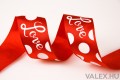 Valex Decor &quot;Love&quot; feliratos prémium szatén szalag drótos szegéllyel 38mm x 6.4m - Piros