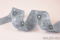 Valex Decor Virágmintás prémium textil szalag drótos szegéllyel 38mm x 6.4m - Kék
