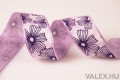 Valex Decor Virágmintás prémium textil szalag drótos szegéllyel 38mm x 6.4m - Lila