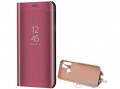 GIGAPACK Mirror View Case álló, bőr hatású aktív flip tok Huawei Y6p készülékhez, rozéarany