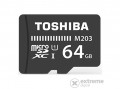 Toshiba M203 64GB microSD memóriakártya, SDXC, Class10 UHS-I U1 + adapter - [Bontott]