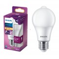 Philips E27 LED 8W 806lm 2700K meleg fehér, fény és mozgásérzékelővel - 60W izzó helyett