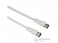 Hama ST antenna kábel, F-F csatlakozós duplán árnyékolt, 90db, fehér, 3m (HM122435)
