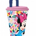 Minnie Disney szívószálas pohár színes