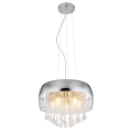 Globo KALLA FÜGGESZTÉK E14 5X40W, ÁTMÉRŐ:35CM ÁTLÁTSZÓ ÜVEG BURA, ÜVEG/KRISTÁLY DEKOR
