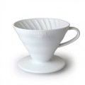 Hario BLOOM V60-02 kerámia Coffee Dripper fehér, 40 db papír filterrel - környezetbarát csomagolásban