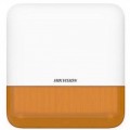 Hikvision DS-PS1-E-WE/Orange Vezeték nélküli kültéri sziréna AXPro központokhoz; 110 dB; IP65; 868 MHz; 12 VDC/4x CR123A; narancs