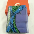 Aé-Collection Valódi bőrből készült kétoldalas pénztárca, kézzel festett, egyedi motívummal