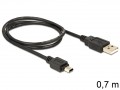 Delock USB 2.0-A (apa) > USB Mini-B 5 tűs (apa) adapter 0,7m (82396)
