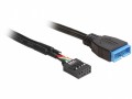 Delock USB 2.0 pin fejes anya > USB 3.0 pin fejes apa adapter - 0,3 m (83281)