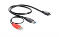 Delock USB 3.0 Type-A/ USB 2.0 Type-A > USB 3.0 micro B apa/apa adapter - 1 m (82909)