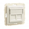 Efapel Logus90 S PE fedlap dupla RJ45 csatlakozáshoz, gyöngyház (csatlakozók nélkül) 90442