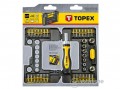 Topex 39D344 bit- és dugókulcs készlet, racsnis hajtószárral, 38 db